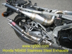 LOMAS HONDA NS400  Stainless Steel Exhaust with Carbon Fiber Mufflers