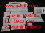 Suzuki RG500 Blue and White Standard Decal Kit